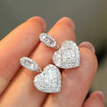 Sparkling Heart Geometric Drop Earrings For Valentine's Gift, Princess Luxury Jewelry view 2