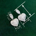 Sparkling Heart Geometric Drop Earrings For Valentine's Gift, Princess Luxury Jewelry view 4