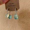 Minimalist Resin Teardrop Drop Earrings With Silver Pins, Geometric Round Vacation Style view 3