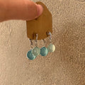 Minimalist Resin Teardrop Drop Earrings With Silver Pins, Geometric Round Vacation Style view 1