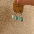 Minimalist Resin Teardrop Drop Earrings With Silver Pins, Geometric Round Vacation Style view 2