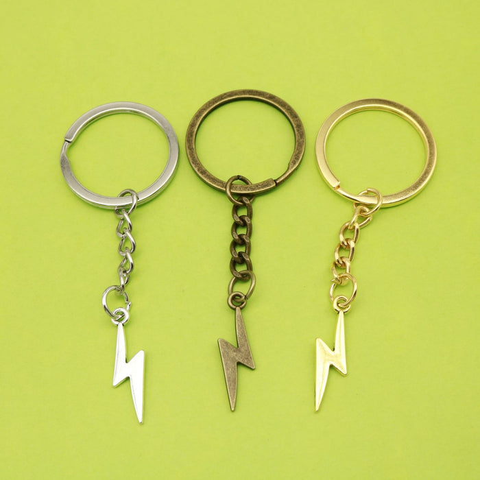 Zinc Alloy Simple Lightning Bolt Keychain Bag Charm Gift
