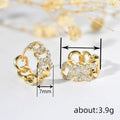 Metal Hollow Micro Paved Zircon Ear Cuff Earrings With Shiny Hoop Design Fashion Jewelry view 4