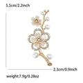 Alloy Pearl Rhinestone Peach Blossom Brooch Pin For Suits view 6