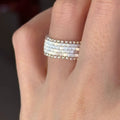 Handmade Glass Rice Bead Ring Minimalist Vintage Geometric Square Designer Jewelry view 3