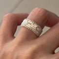 Handmade Glass Rice Bead Ring Minimalist Vintage Geometric Square Designer Jewelry view 4