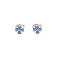 Elegant Icy Blue Four Leaf Clover Flower Rhinestone Alloy Hoop Studs Small Daily Commuter Earrings view 5