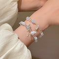 Artificial Crystal Butterfly Beaded Bracelet For Women, Versatile Geometric Round Charm Jewelry view 2