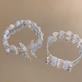 Artificial Crystal Butterfly Beaded Bracelet For Women, Versatile Geometric Round Charm Jewelry view 4