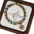 Vintage French Light Luxury Natural Stone Glass Beaded Geometric Round Bangle Bracelet view 5