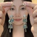 Vintage Ethnic Alloy Rhinestone Teardrop Drop Earrings, Elegant Fashion Jewelry view 5