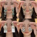 Vintage Ethnic Alloy Rhinestone Teardrop Drop Earrings, Elegant Fashion Jewelry view 1