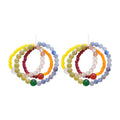 Colorful Dopamine Natural Stone Beaded Stud Earrings For Women Geometric Round Light Luxury Style view 5