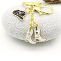 Zinc Alloy Cowboy Boot Hat Horseshoe Keychain Father's Day Gift view 4