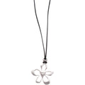 Silver Hollow Flower Black Cord Adjustable Choker Necklace Korean Minimalist Round Geometric Jewelry view 5