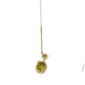 18K Gold Plated Copper Oval Zircon Pendant Necklace, Elegant Vintage Clavicle Chain view 5