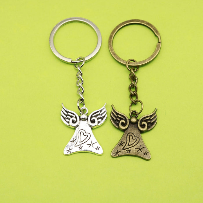 Zinc Alloy Heart Angel Keychain Bag Charm Gift