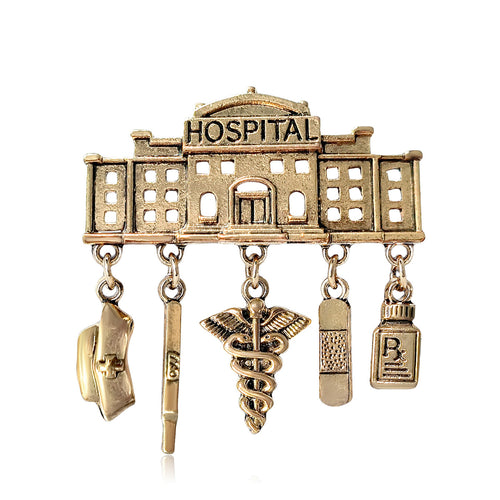 Alloy Medical Pendant Brooch Pin For Simple Suit And Shirt Decoration