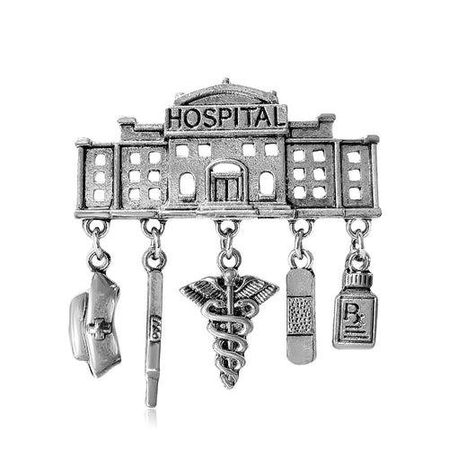 Alloy Medical Pendant Brooch Pin For Simple Suit And Shirt Decoration