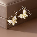 Women's Double Butterfly Enamel Stud Earrings, Fresh Elegant Lady Fashion Jewelry view 4