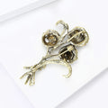 Alloy Rhinestone Rose Bouquet Brooch Pin For Women Apparel Decoration view 4