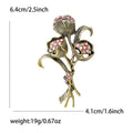 Alloy Rhinestone Rose Bouquet Brooch Pin For Women Apparel Decoration view 5