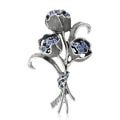 Alloy Rhinestone Rose Bouquet Brooch Pin For Women Apparel Decoration view 2