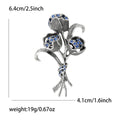Alloy Rhinestone Rose Bouquet Brooch Pin For Women Apparel Decoration view 6