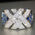 Metal Oil Painting Design Ring For Women, Heavy Sparkling Cross Statement Finger Jewelry view 3