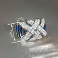 Metal Oil Painting Design Ring For Women, Heavy Sparkling Cross Statement Finger Jewelry view 4
