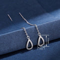 Long Tassel Water Drop Chain Stud Earrings, Minimal Fashion Micro Paved Zircon Jewelry view 4