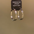 Silver Tone Copper Letter Hoop Earrings For Women, Light Luxury Oversized Minimalist Fashion view 3