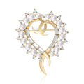 Alloy Hollow Pearl Heart Brooch For Clothing Closure And Decoration view 1