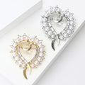 Alloy Hollow Pearl Heart Brooch For Clothing Closure And Decoration view 3