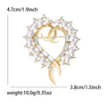 Alloy Hollow Pearl Heart Brooch For Clothing Closure And Decoration view 6
