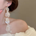 French Elegant Faux Pearl Shell Tassel Pendant Necklace Light Luxury Geometric Round Collarbone Jewelry view 3