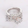 Two Tone Plated Rose Gold Heart Ring For Women, Sweet Fashion Zircon Heart Shape Jewelry view 4