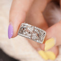 Two Tone Plated Rose Gold Heart Ring For Women, Sweet Fashion Zircon Heart Shape Jewelry view 3