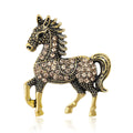 Metal Alloy Rhinestone Horse Brooch Pin For Apparel Decoration view 1