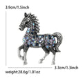 Metal Alloy Rhinestone Horse Brooch Pin For Apparel Decoration view 5