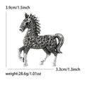 Metal Alloy Rhinestone Horse Brooch Pin For Apparel Decoration view 4