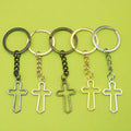 Metal Simple Cross Keychain Religious Bag Charm Gift view 1