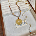 Ethnic Zen Gray Agate Round Bead Geometric Vintage Clavicle Sweater Necklace view 2