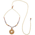 Ethnic Zen Gray Agate Round Bead Geometric Vintage Clavicle Sweater Necklace view 5