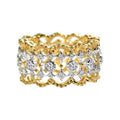 Ethnic Two Tone Hollow Ring For Women, Palace Style French Openwork Elegant Chic Finger Jewelry view 5