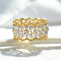 Ethnic Two Tone Hollow Ring For Women, Palace Style French Openwork Elegant Chic Finger Jewelry view 1