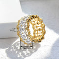 Ethnic Two Tone Hollow Ring For Women, Palace Style French Openwork Elegant Chic Finger Jewelry view 4