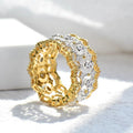Ethnic Two Tone Hollow Ring For Women, Palace Style French Openwork Elegant Chic Finger Jewelry view 2