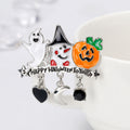 Black Silver Tone Pumpkin Metal Pendant Charm Jewelry Component view 3