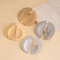 Luxury Hammered Alloy Big Round Disc Geometric Statement Stud Earrings for Women Oversized Metal Earrings view 2